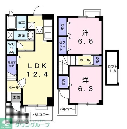 ティーハーベストBの物件間取画像